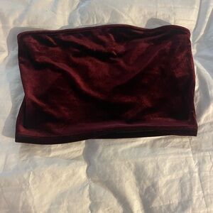 Forever 21 Rich Burgundy Velvet Bandeau Top